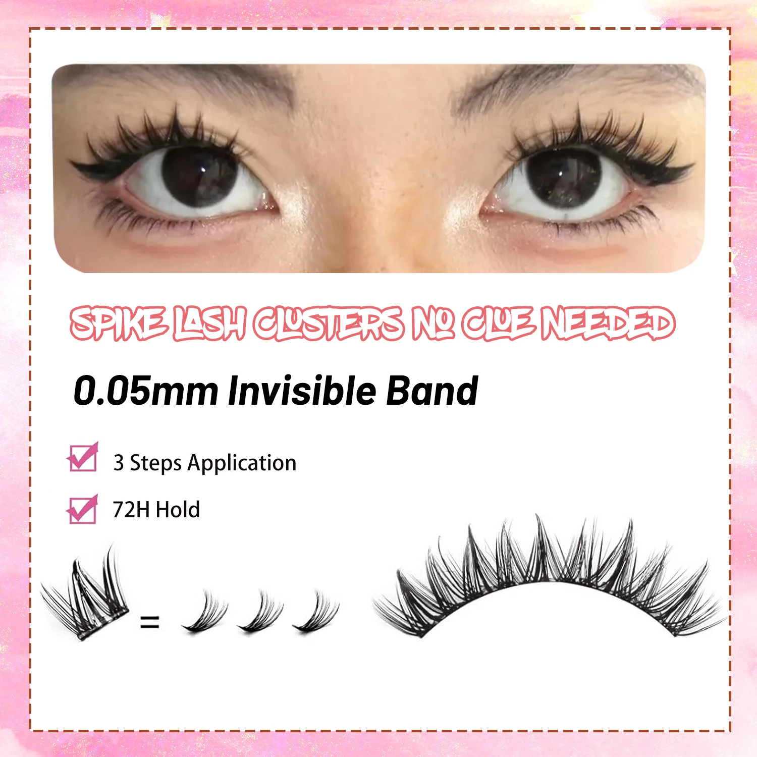 رموش صناعية ذاتية اللصق، مجموعات رموش، 60 قطعة، تجعيد C، رموش فردية، مجموعات رموش أنمي سميكة مع شريط رفيع، رموش تنكرية، للاستخدام المنزلي، مناسبة للمبتدئين