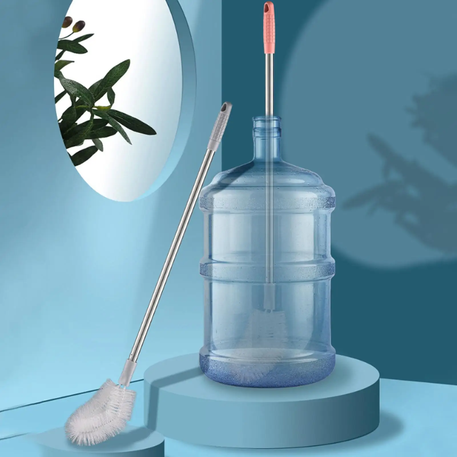 Long Handle Bottle Brush 27.56inch Water Bucket Cleaner With Flexible Head Long Water Bottle Brush For 3 And 5 Gallon Jug