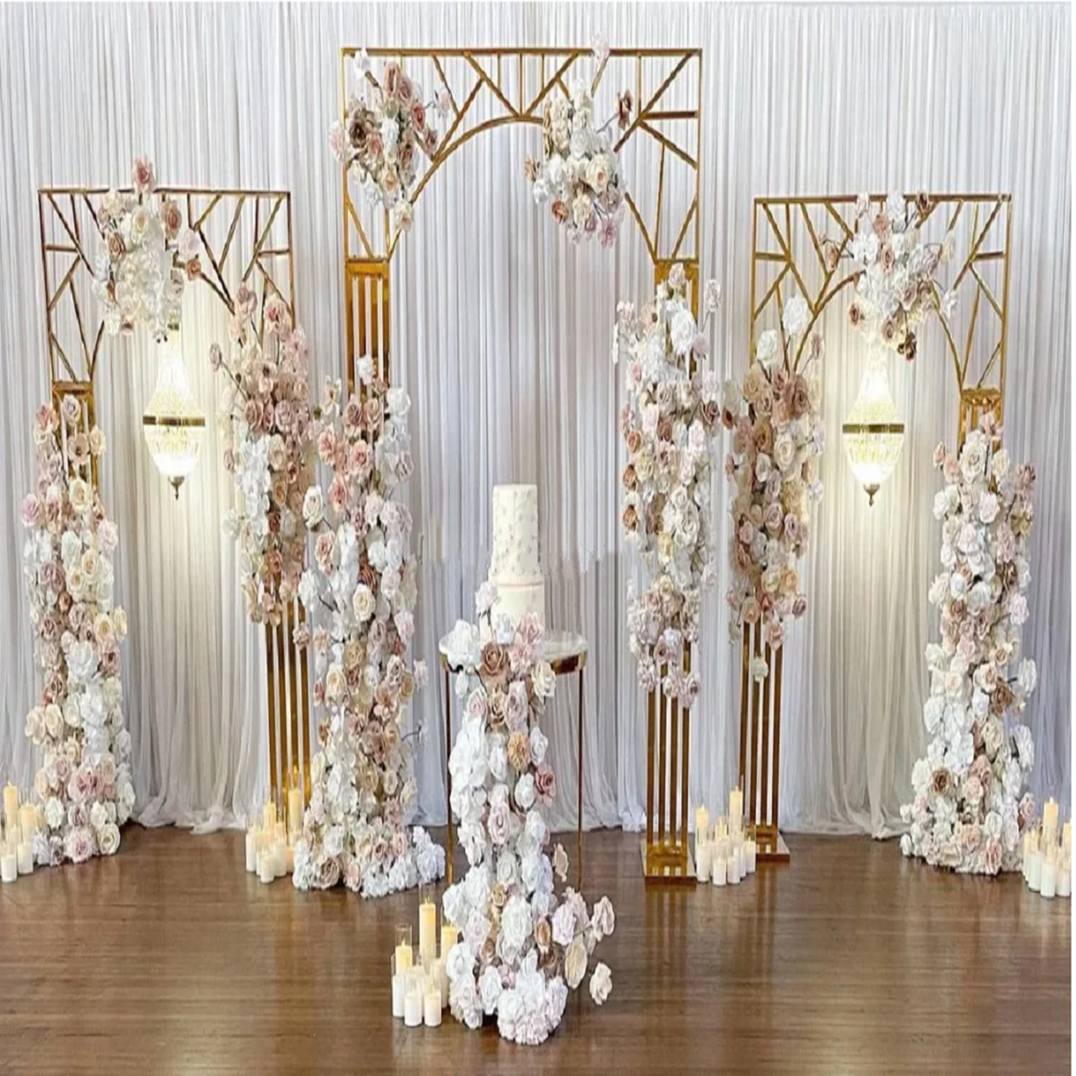 1pcs/3pcs/)Newly Arrival Pink Open Arch Background Stand Decoration For Wedding Event Decorative Background Balloons BackdropW30