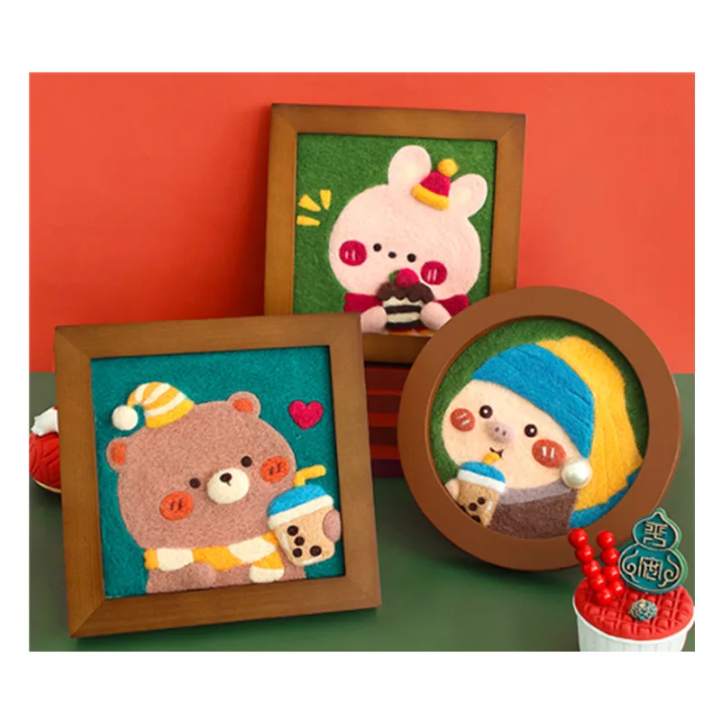 

DIY DIY DIY photo frames wool felt needle felting decoration craft needlecraft DIY gift idea