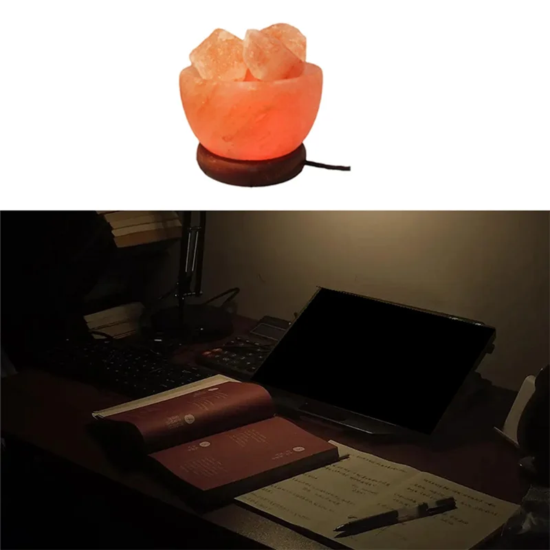 

Himalayas Crystal Salt Lamp LED Colorful Color Changing Night Light Air Purifier Decorative Bedside Table Lamp OrnamentAB32
