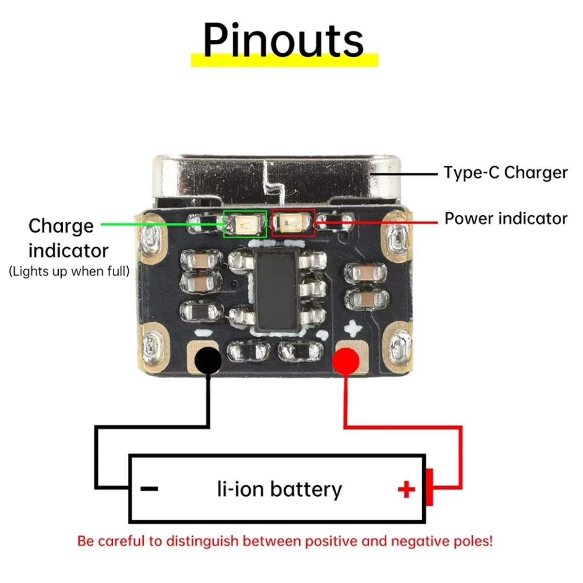 

50PCS Mini 3.7V Lithium Battery Charging Board Type-C Input Charging Support 4.2V Lithium Battery Charging Module