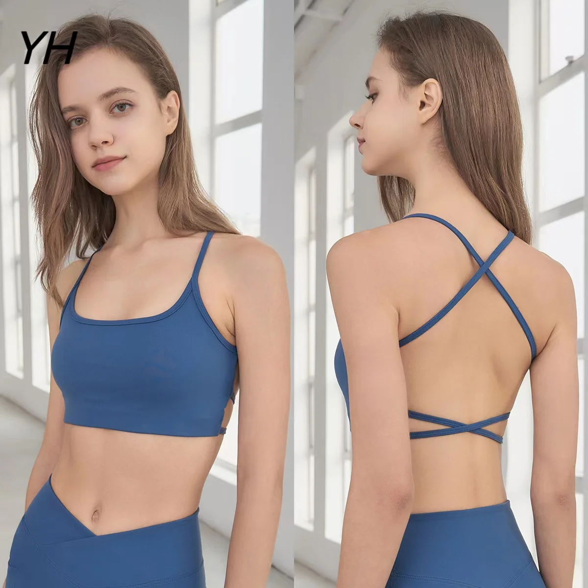 

Sexy Cross Sports Bra Gym Top Women Training Running Yoga Bra Stretch Women Sports Underwear Fitness Workout Women Tank Tops