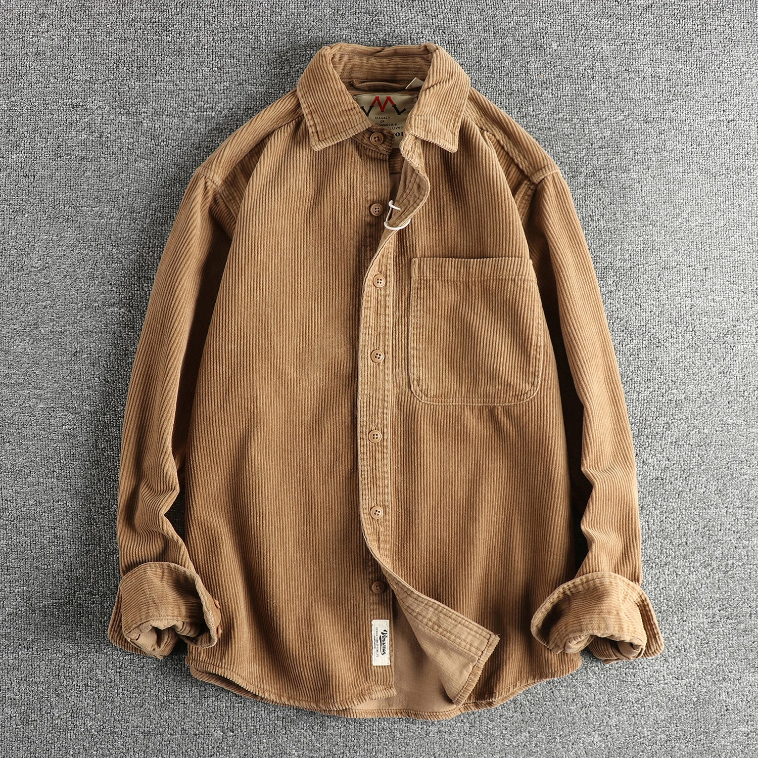 2024 Autumn And Winter New American Retro  Long-Sleeve Lapel  Men\'s 100% Cotton  Corduroy Shirt Loose Fashion Casual Blouses