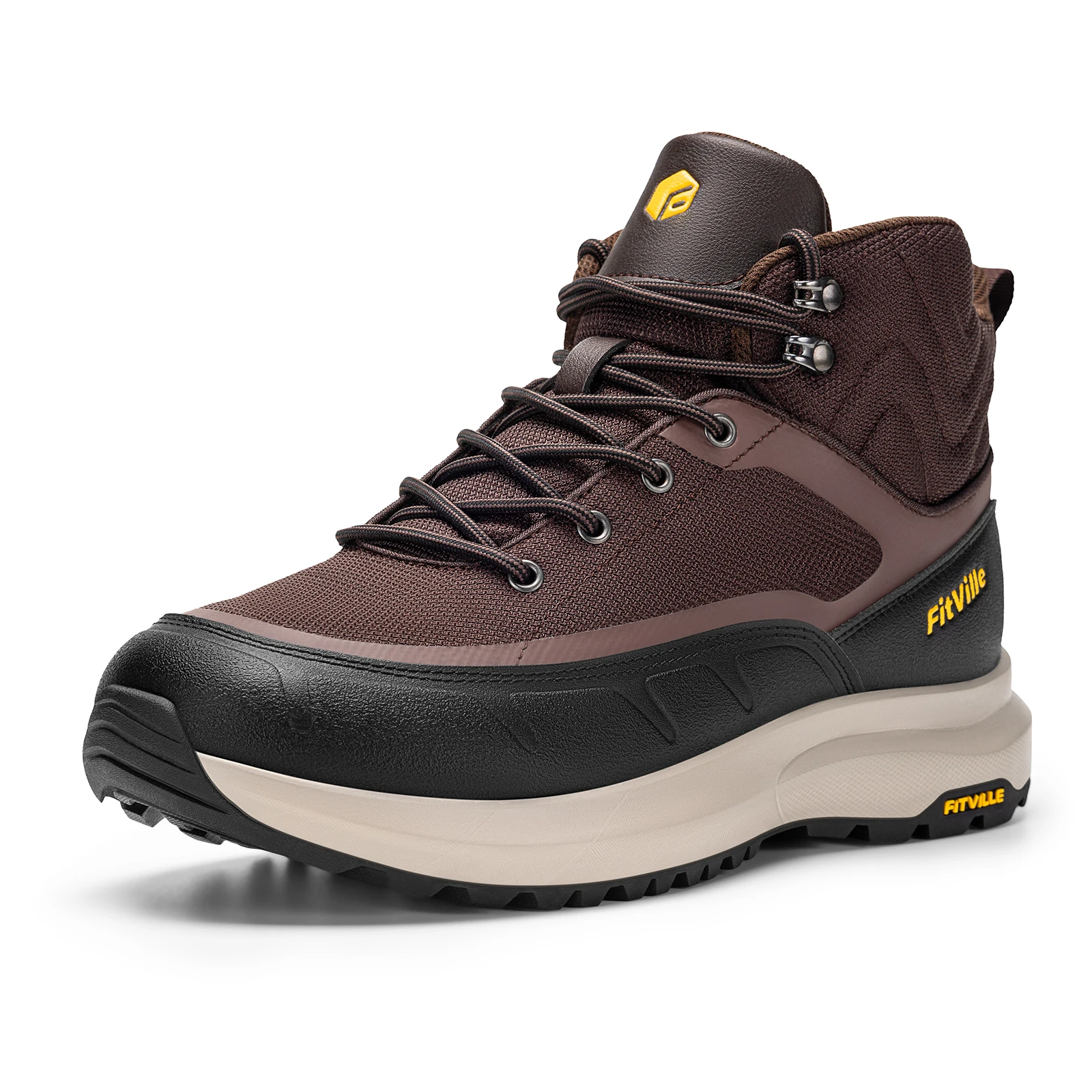 

Fittington Ankle Hiking Boots For Man Mid Calf Leather Wide Boots Lace up Ventilat Support Non-Slip Boots Wear Resistant Boot