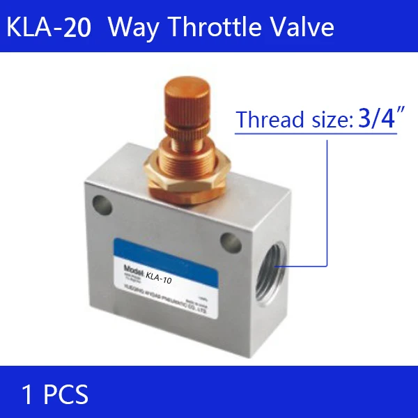 

1 PCS KLA-25 1" Speed Control One-Way Throttle Pneumatic Flow Valve Silver Tone