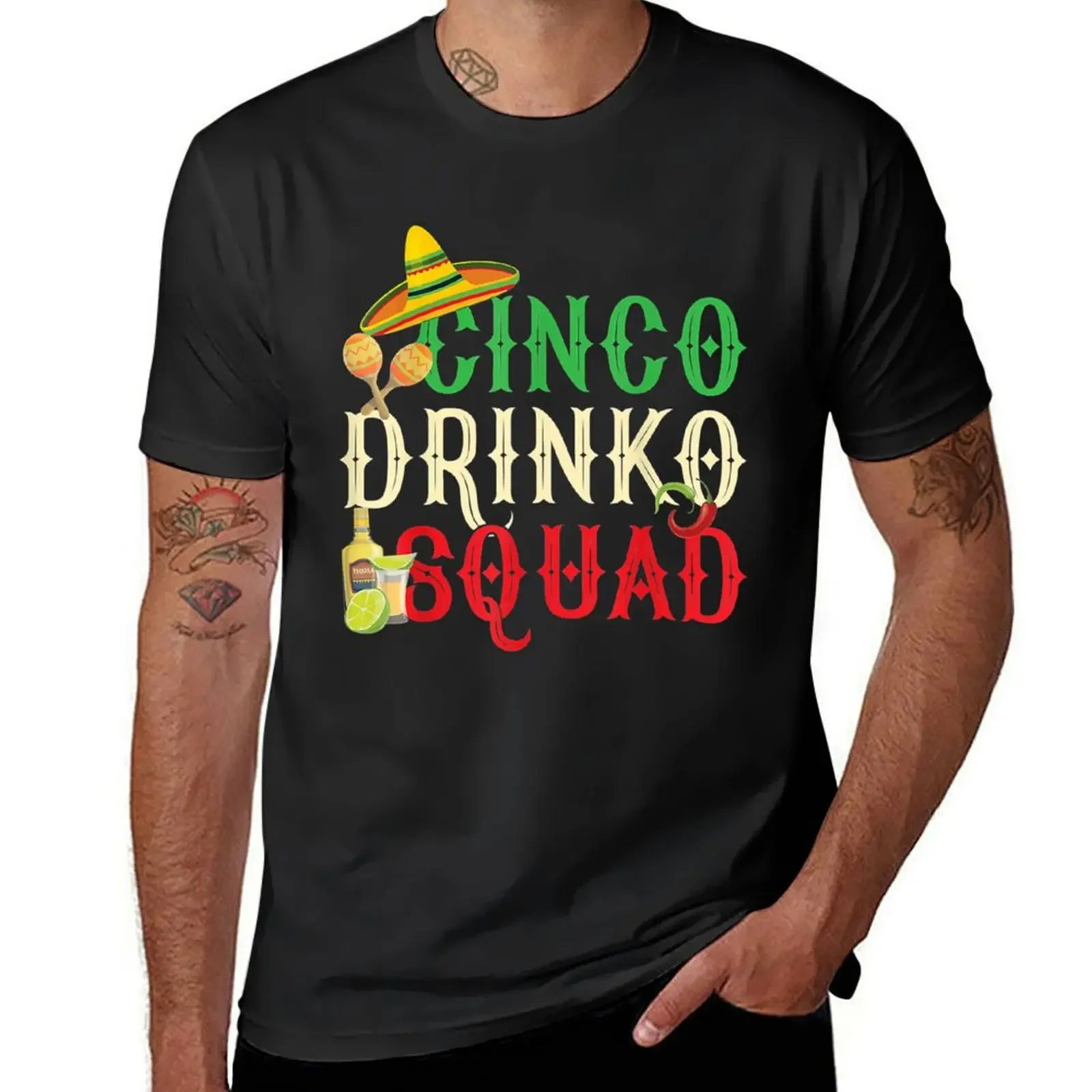 Cinco Drinko Squad Drinking Fiesta Funny Cinco de (5) T-Shirt plus sizes anime stuff designer t shirt men