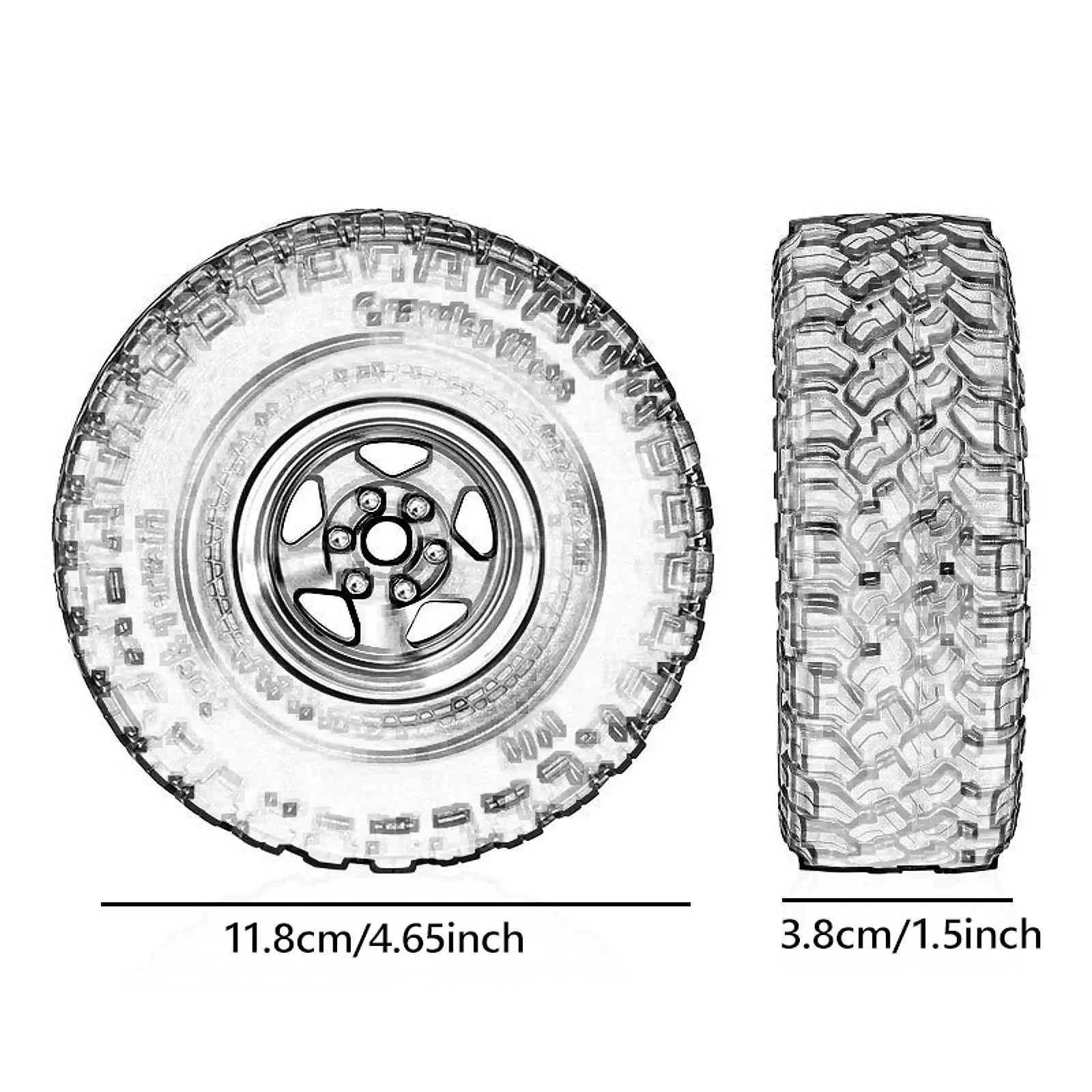 Parte di ricambio per ruote e pneumatici per auto RC da 4 pezzi per auto RC SCX10 TRX4 1:10