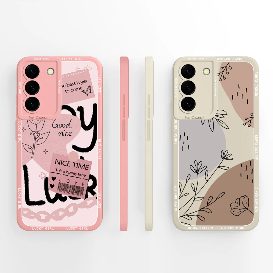 Dla Samsung Galaxy S22 Plus Pro Ultra Etui Collage Painting Flower Silicone Shell Dla SamsungS22 S22Plus S22Pro S22Ultra Fundas