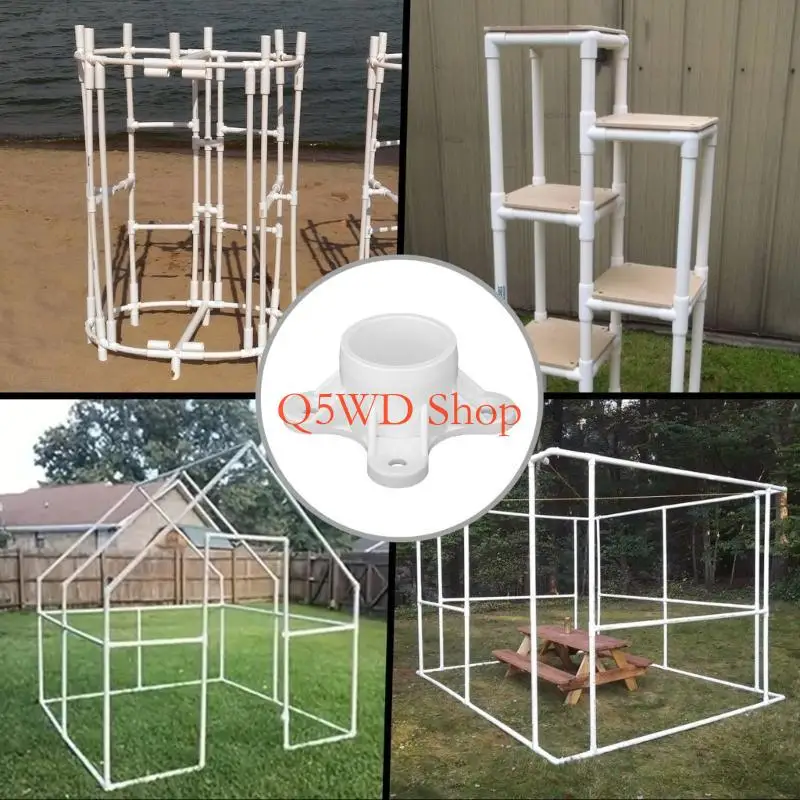 Q5WD 10pcs PVC Flanges Caps Corrosion Resistant Table End Caps Plant Stand Part 33.4mm Diameter for Indoor & Outdoor Use