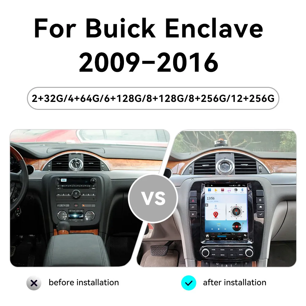For Buick Enclave 2009-2016 Android Car Radio Multimedia Video Player Wireless Carplay Autoradio Stereo GPS Navigation Head Unit