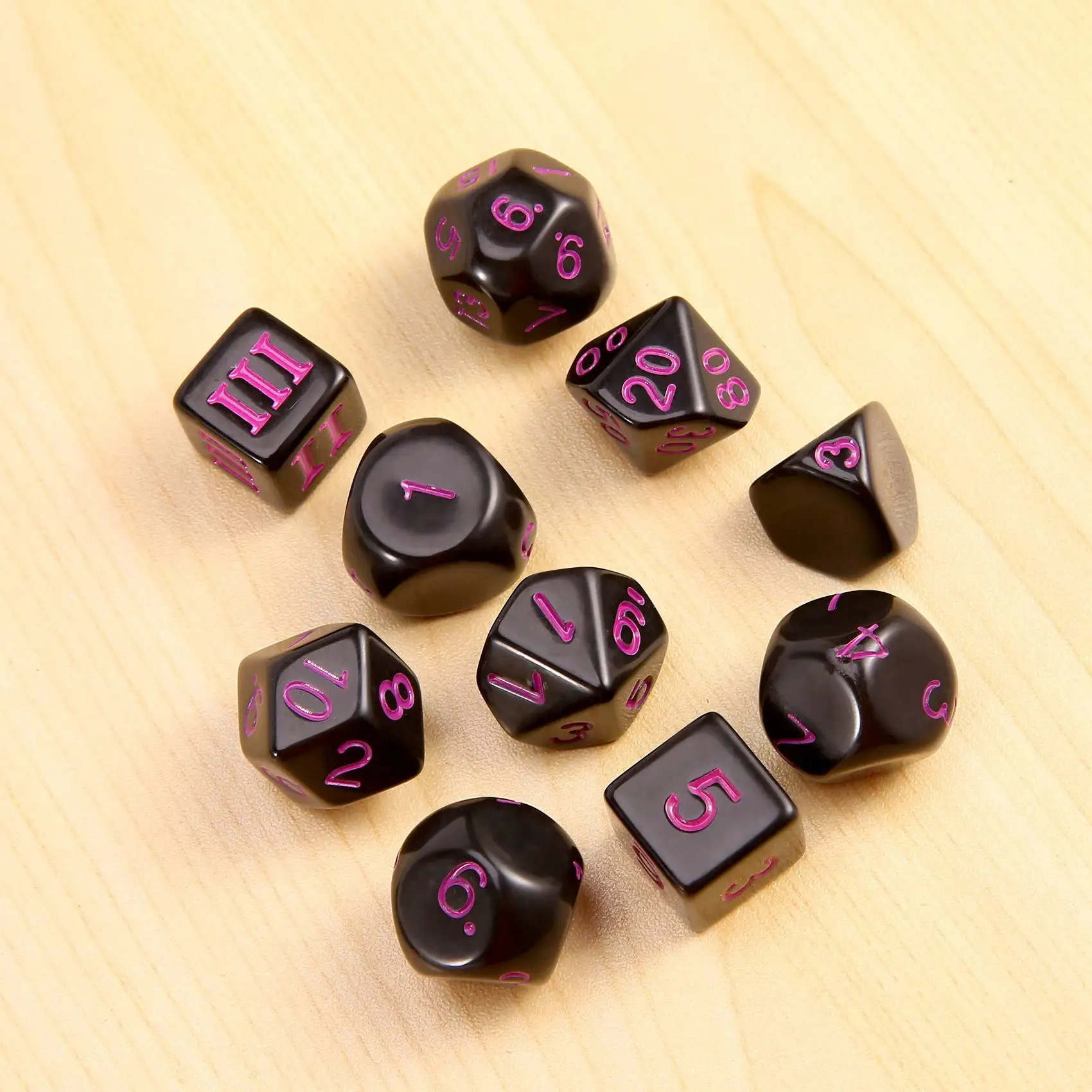 

Latest 15Pieces Complete Polyhedral DND Dice Set D3-D100 Spherical RPG Dice Set For Role Playing Table Games Supplies