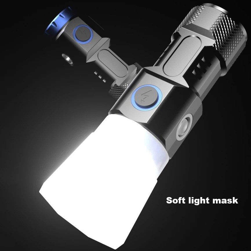 High Power Rechargeable Mini Flashlight with 8*P35 Wick and Side Light Magnet Clip Torch Powerful edc Flashlights for Camping