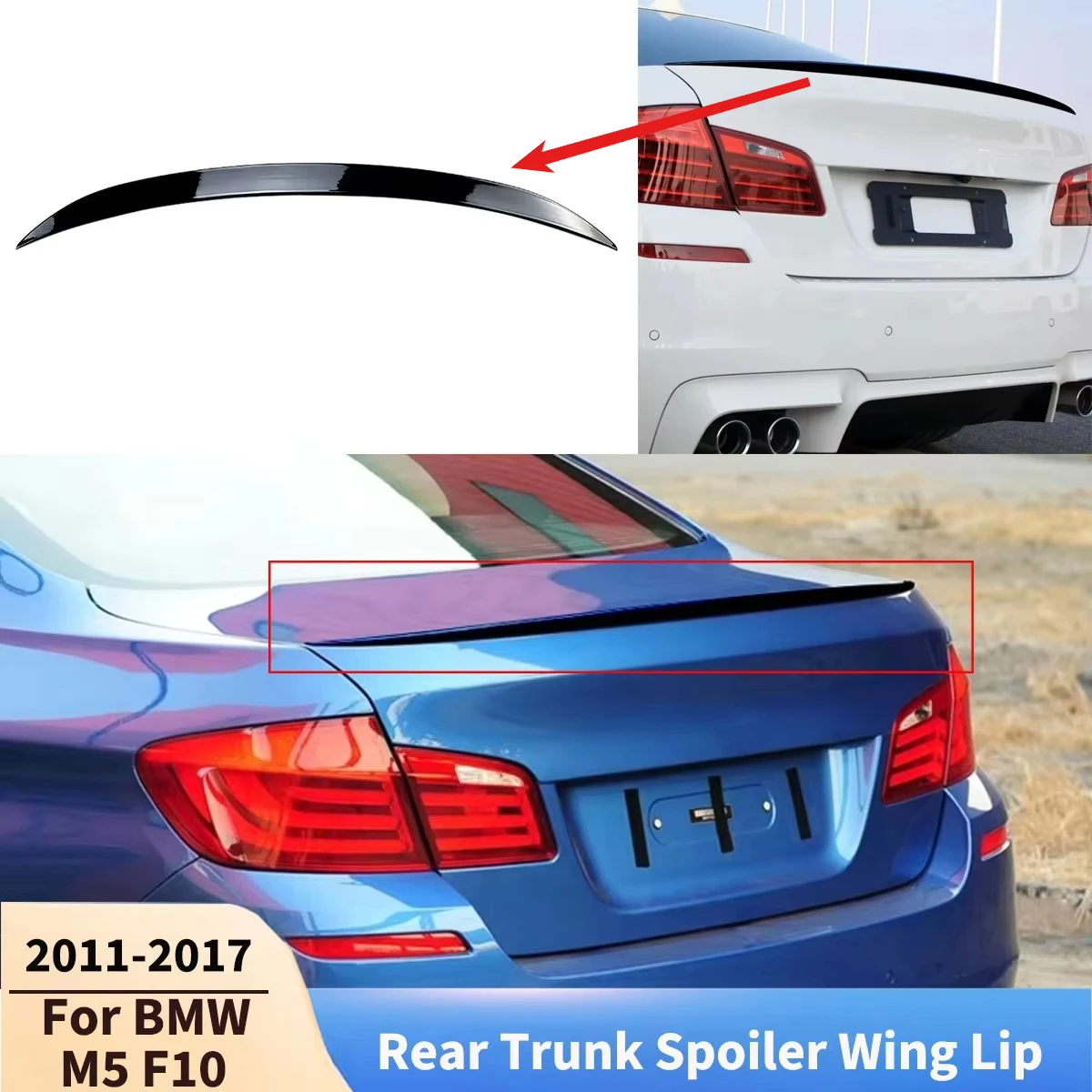 

For BMW 5 Series F10 M5 520i 525i 2011-2017 Rear Trunk Spoiler Wing Lip Diffuser Tail Wings Car Accessories Tuning Body kits