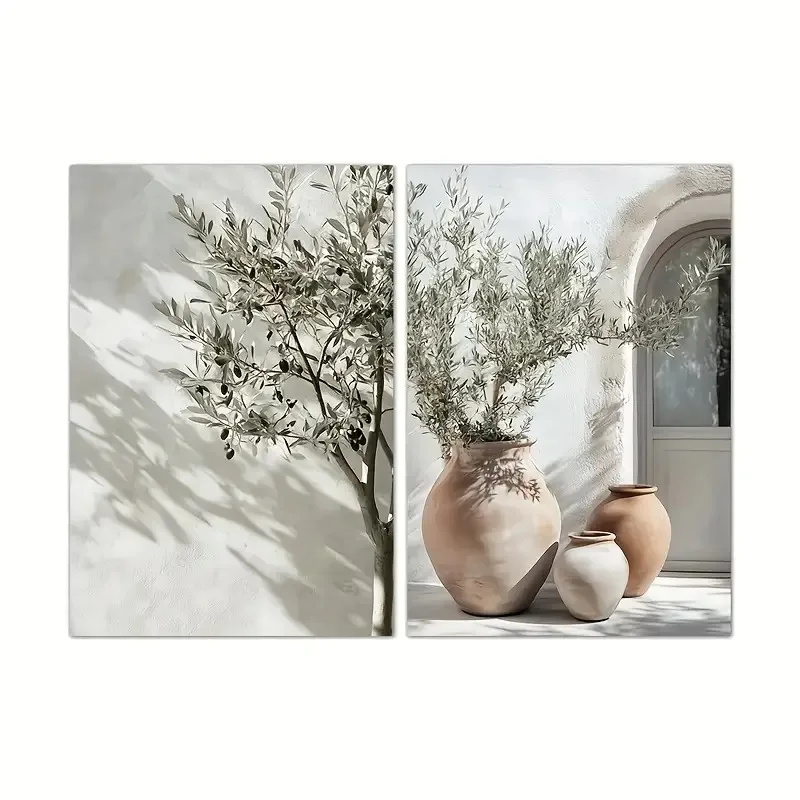 Mediterrane Olivenbaum-Leinwand-Kunstdruck, botanisches antikes Wandkunst-Poster für moderne Wohnzimmer, Schlafzimmer, Küche, Heimdekoration – Detail 5