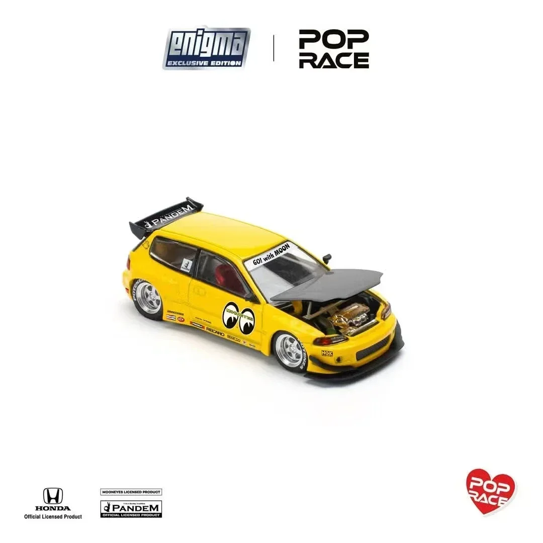 

PreSale POP RACE 1:64 Pandem Civic EG6 Rocket Bunny Mooneyes Blister Card Version Diecast Diorama Car Model Toy