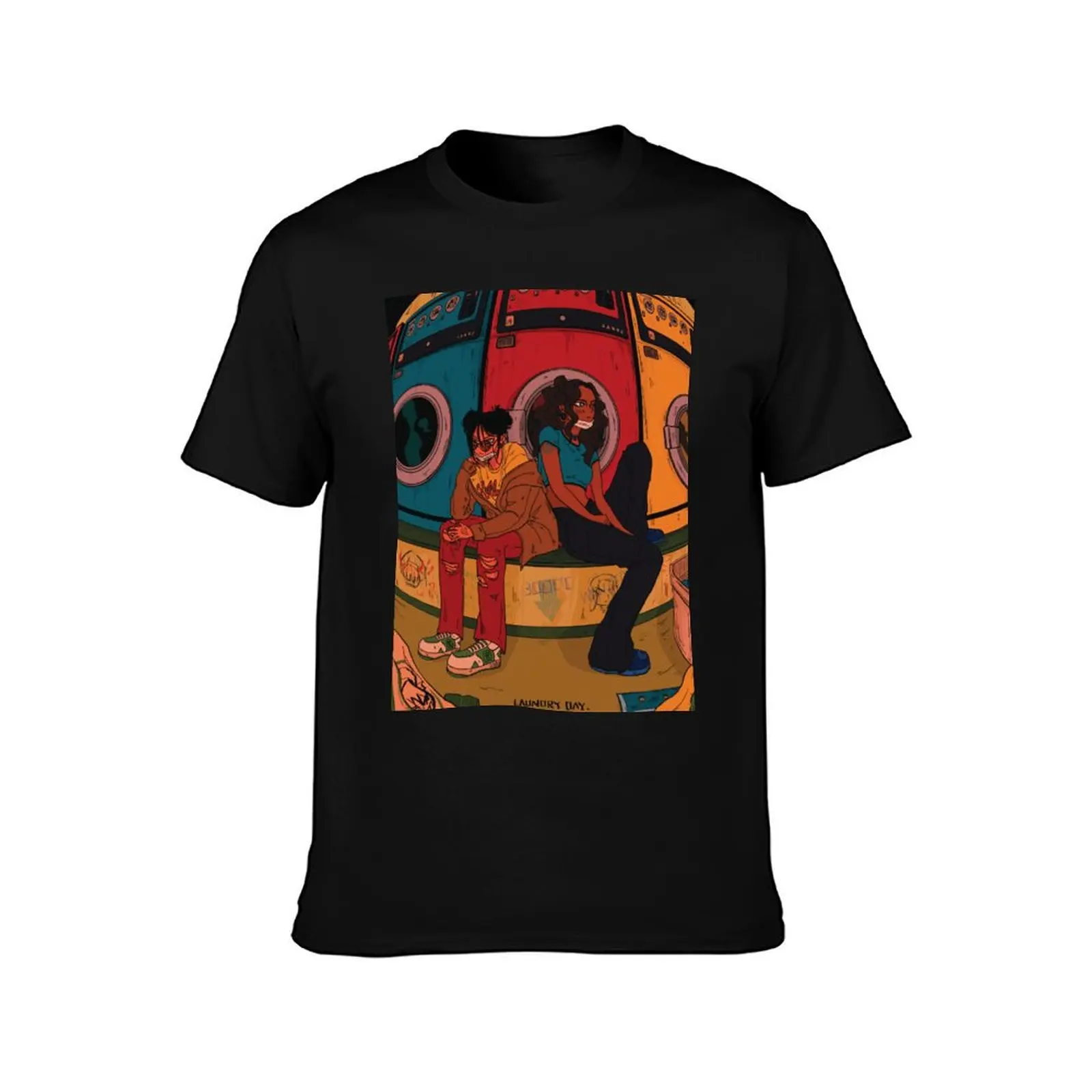laundry day - Toph, Katara T-Shirt Basic Crew Neck Short Sleeve Top T-Shirt