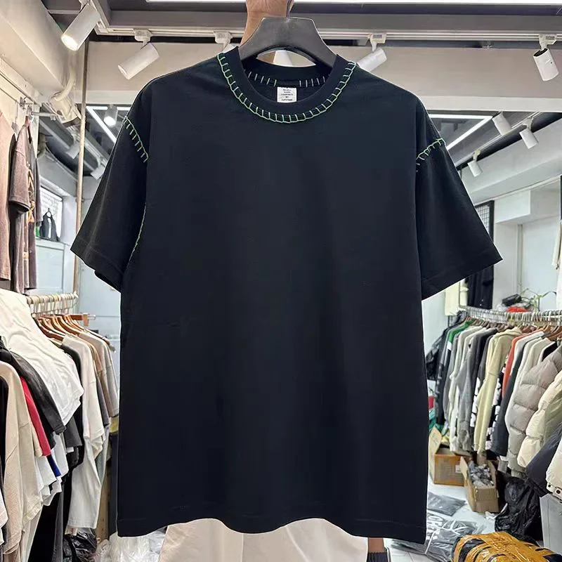 

Black White Summer New Trend T Shirt Men Woman Personality Simplicity Mingxian Contrasting Colors Loose Casual Tops Tee