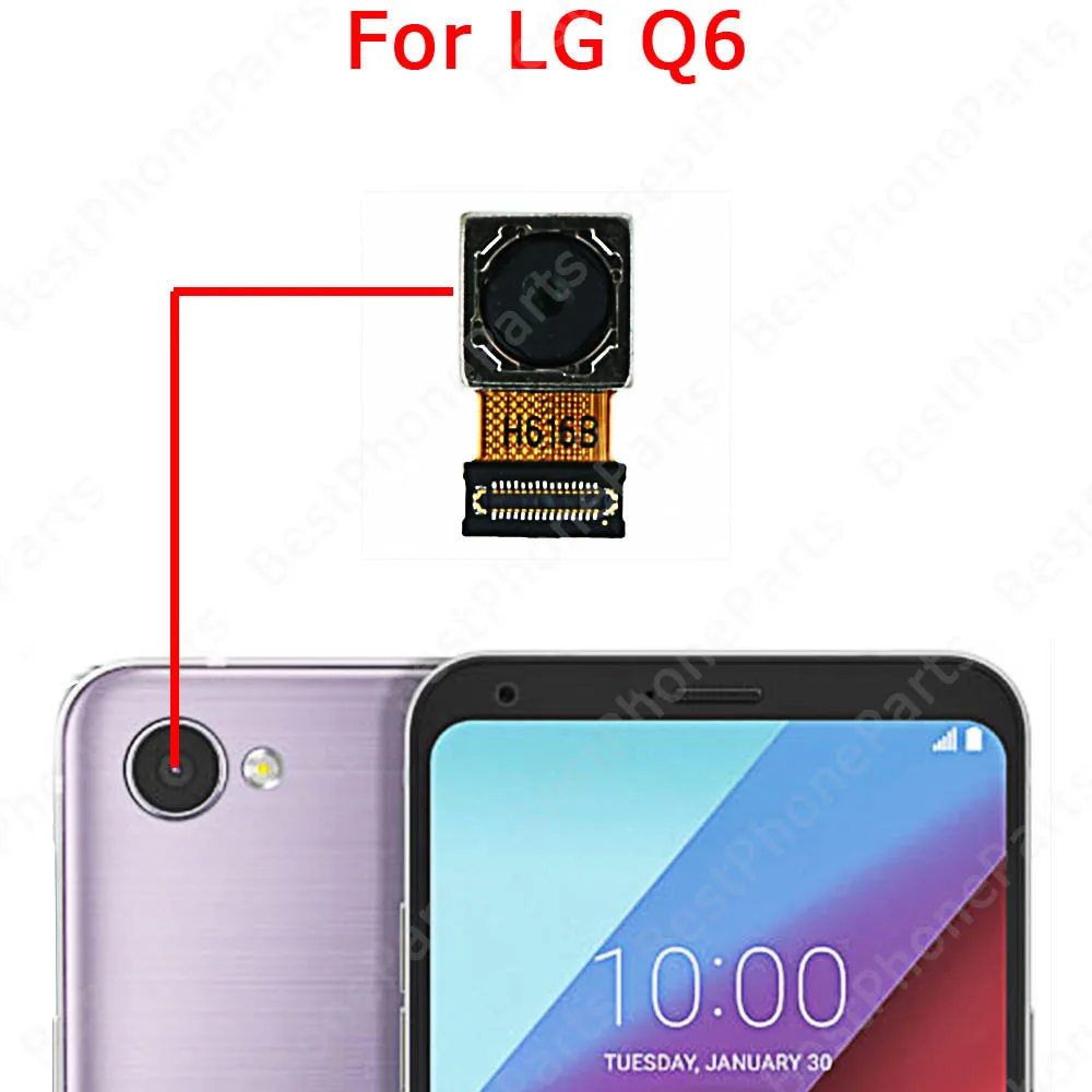 Selfie Front Rear Camera Module For LG Q6 Q7 Q8 Q9 Q60 Q70 Backside Back View Big Facing Camera Replacement Flex Cable