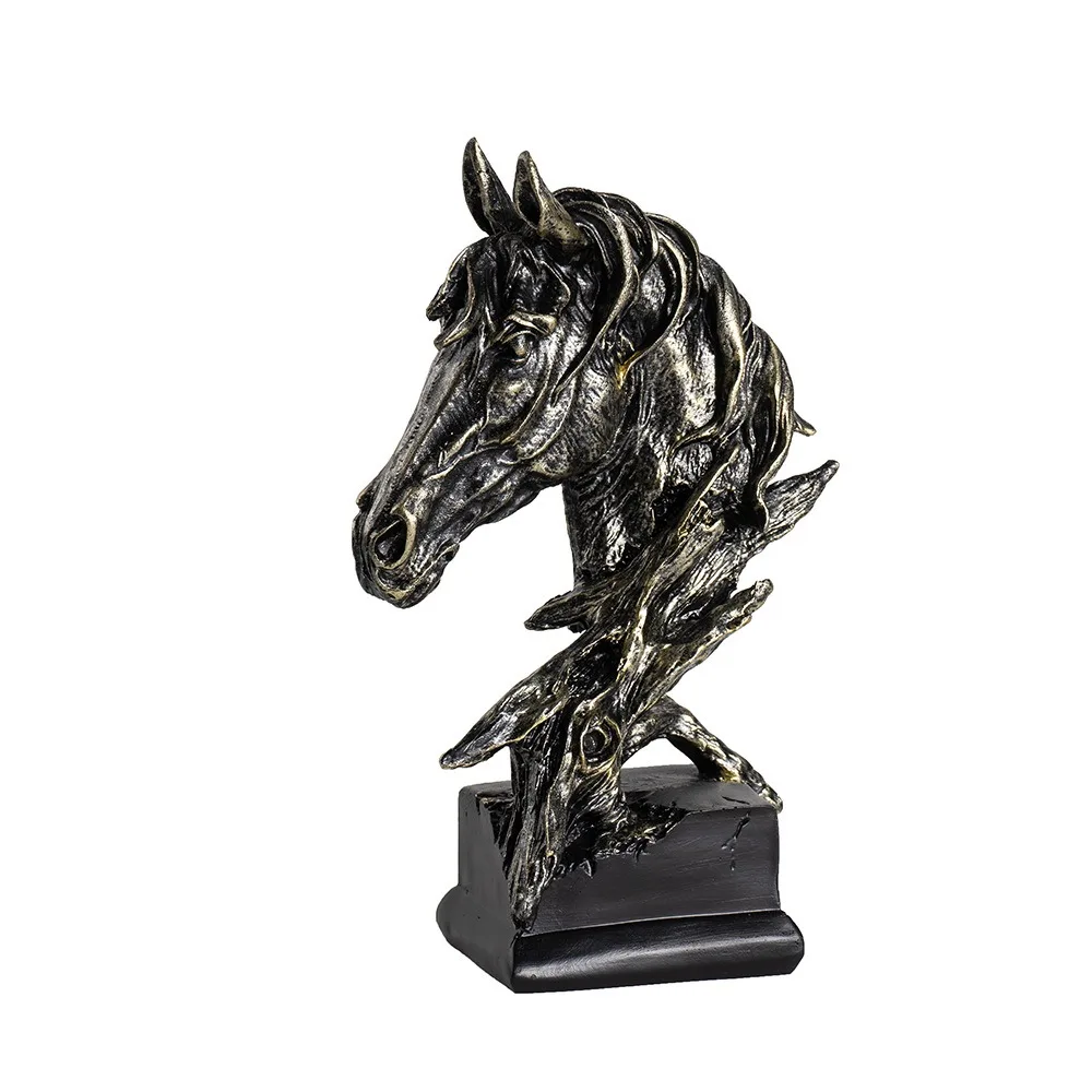 

Desktop Ornament Resin Horse Head Statue Art Nordic Style Animal Sculpture Modern Crafts Miniatures Figurine Gift