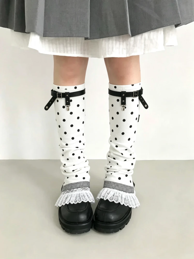 Women Y2K Kawaii Lace Knee High Leg Warmers Harajuku Gothic Lolita Flare Leg Socks Trendy Daily Cosplay Fashion Leg Cover