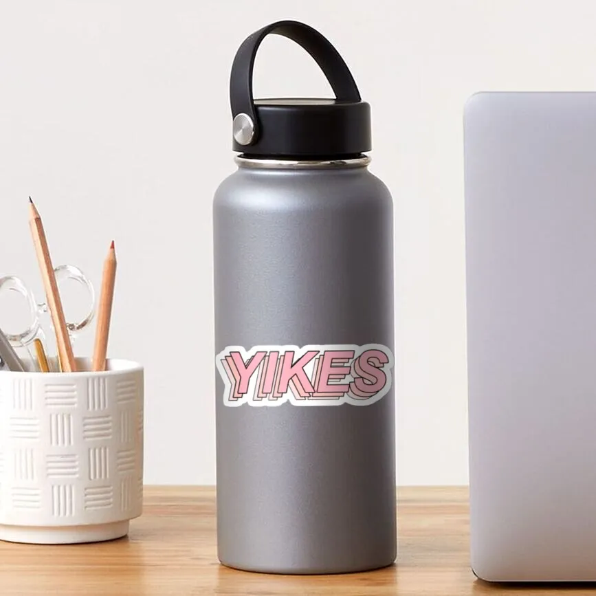 Yikes Aesthetic  5PCS Stickers for Laptop Print Background Room Art Wall Water Bottles Luggage Decorations Window Car Home