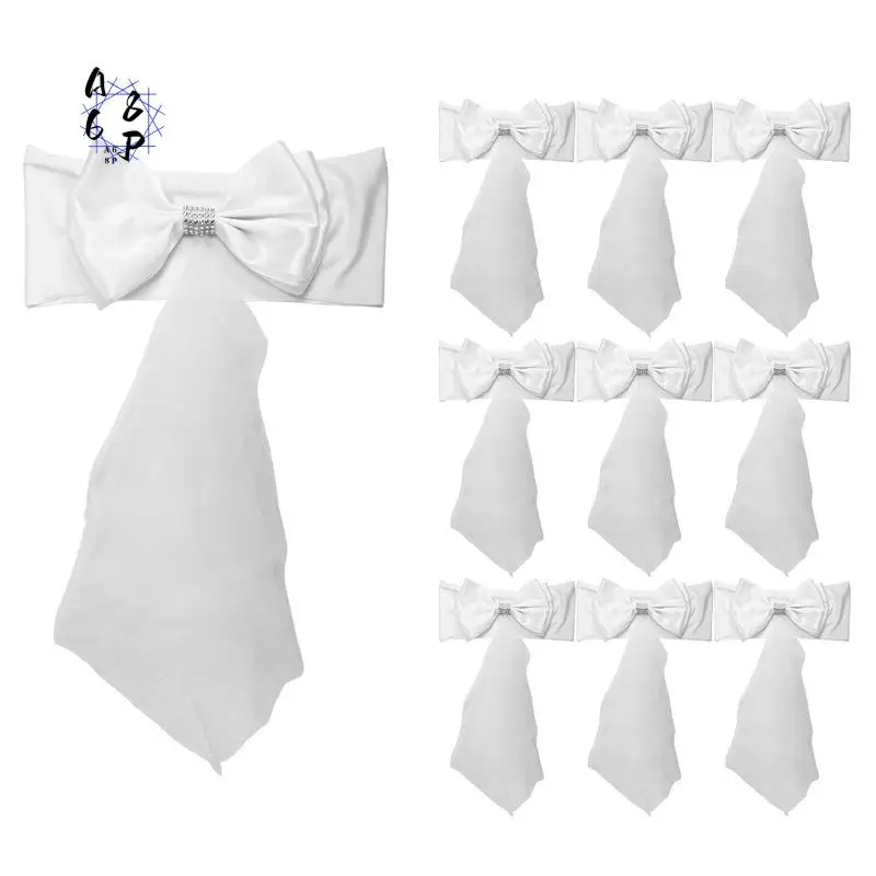 A68P-Elastic Wedding Chair Sashes, Multi-Color Bowknot Decorations For Banquet, Party, Hotel -Durable And Stylish