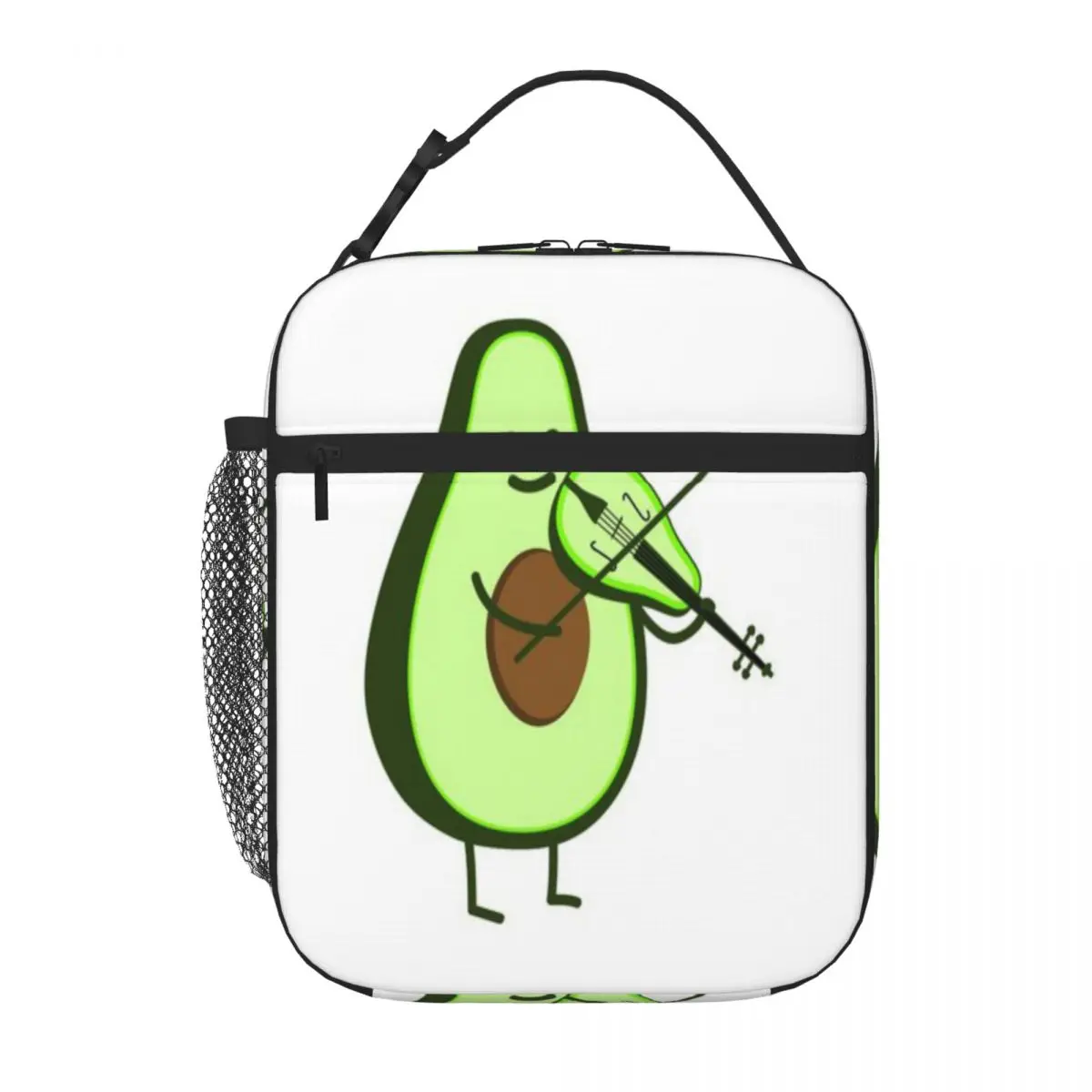 Bestselling Funny Avocado With Violin Minimal Decoration Lunch Handbag Workplace Meal Snack Bag
