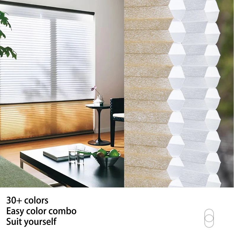 Decopedia Motorized Honeycomb Blinds Smart Motorized Day and Night Blinds Cellular Shades for Windows Google Alexa Compatible