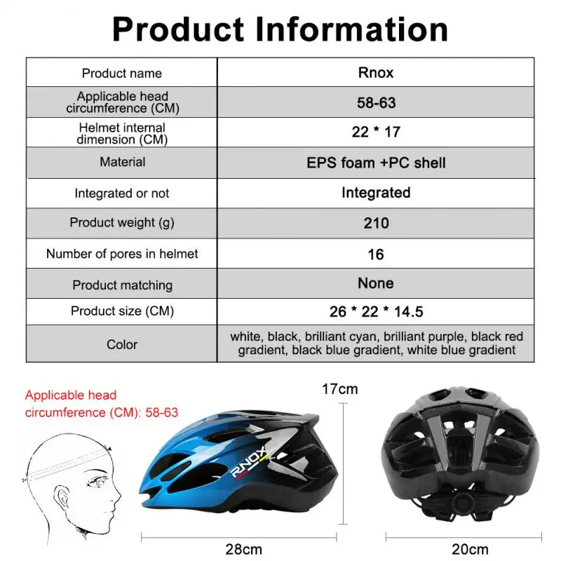 RNOX Cycling Helmet MTB Bicycle Riding Safety Cap For Men Women Mountain Road Bike Sports Head Protection Caps Bicycle Helmets