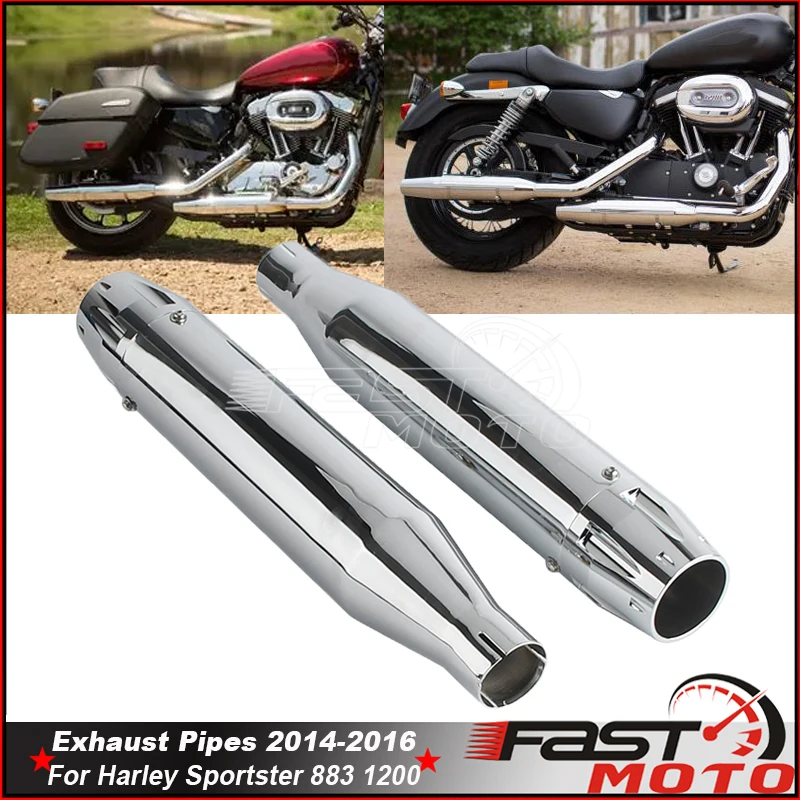 

Motorcycle Slip On Exhaust Mufflers Pipes For Harley Sportster XL1200C XL1200T XL883N Iron XL883L Superlow 883 1200 XL 2014-2016