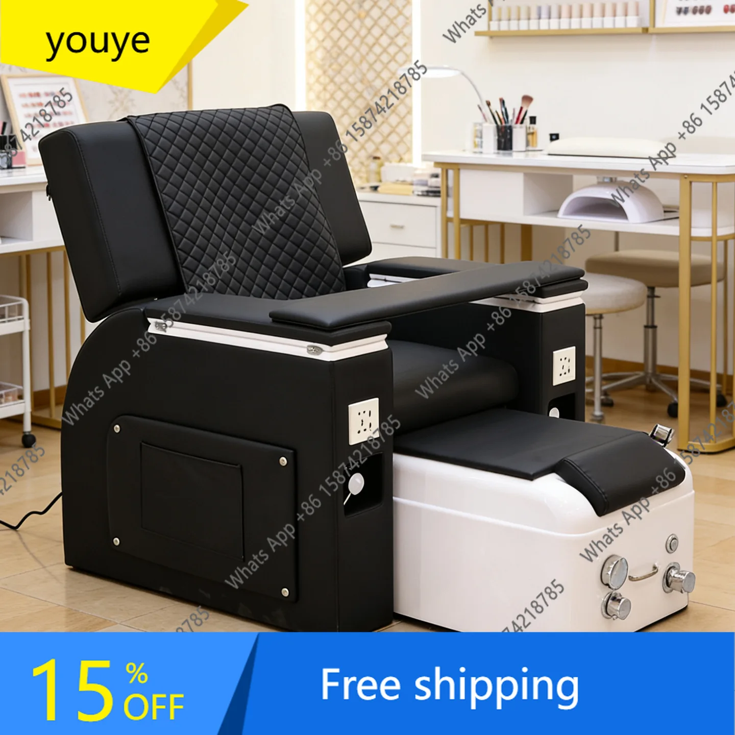 

N65 Multifunctional manicure eyelash tattoo embroidery sofa foot beauty recliner single foot washing electric foot massage bed