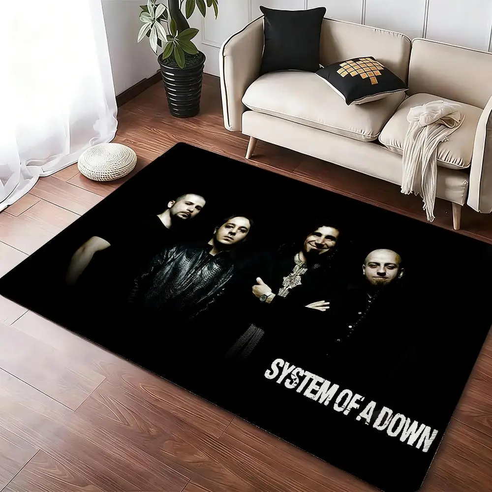 S-System Of A D-Down Band Floor Mat Soft Thickened Absorbent Non-Slip Bedroom Living Room Door Mat Home Decor Flannel Rugs
