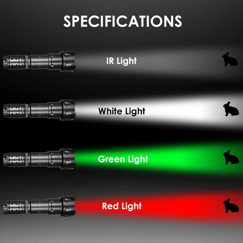 UniqueFire 2002D Fresnel Lens XPE LED Flashlight Red Beam Light Dimmer Swtich Indicator Zoomable Lanterna For Outdoor Hunting