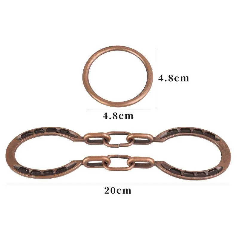 Horseshoe Lock (Brown) 3D Metal Puzzle Brain Teaser Ring Removal Adults Kids IQ Challenge Games Old Lock Shackles Solution Wit