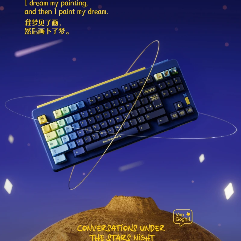 

Набор колпачков для клавиш на тему звездного неба, PBT Cherry Profile, 152 клавиши, оригинальные колпачки ручной работы на заказ для механических аксессуаров для клавиатуры, сделай сам