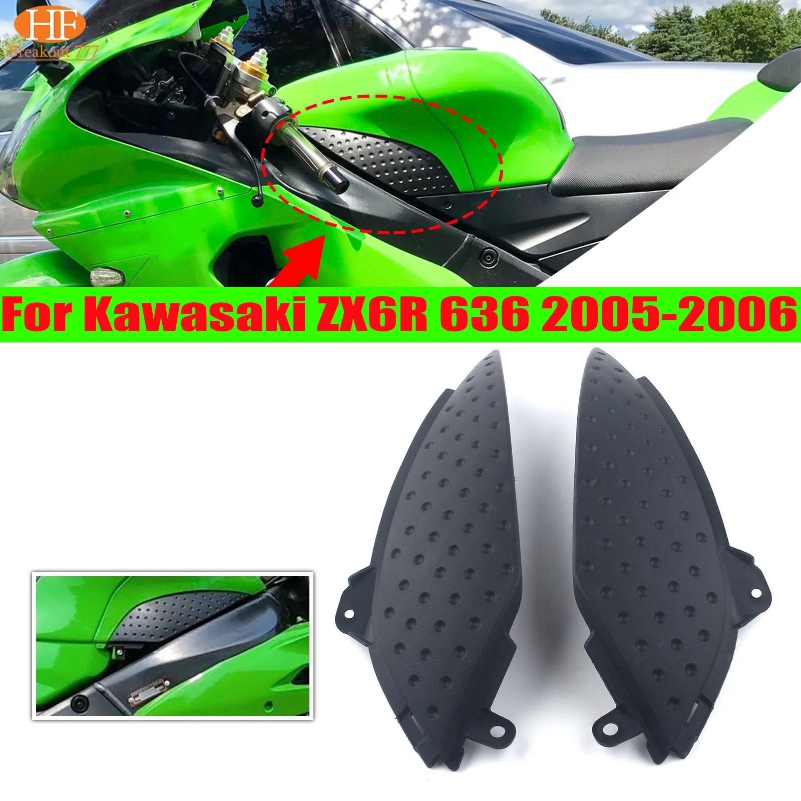 

ABS Gas Tank front Trim Cover Panel Fairing For Kawasaki ZX6 ZX6R 636 2005-2006