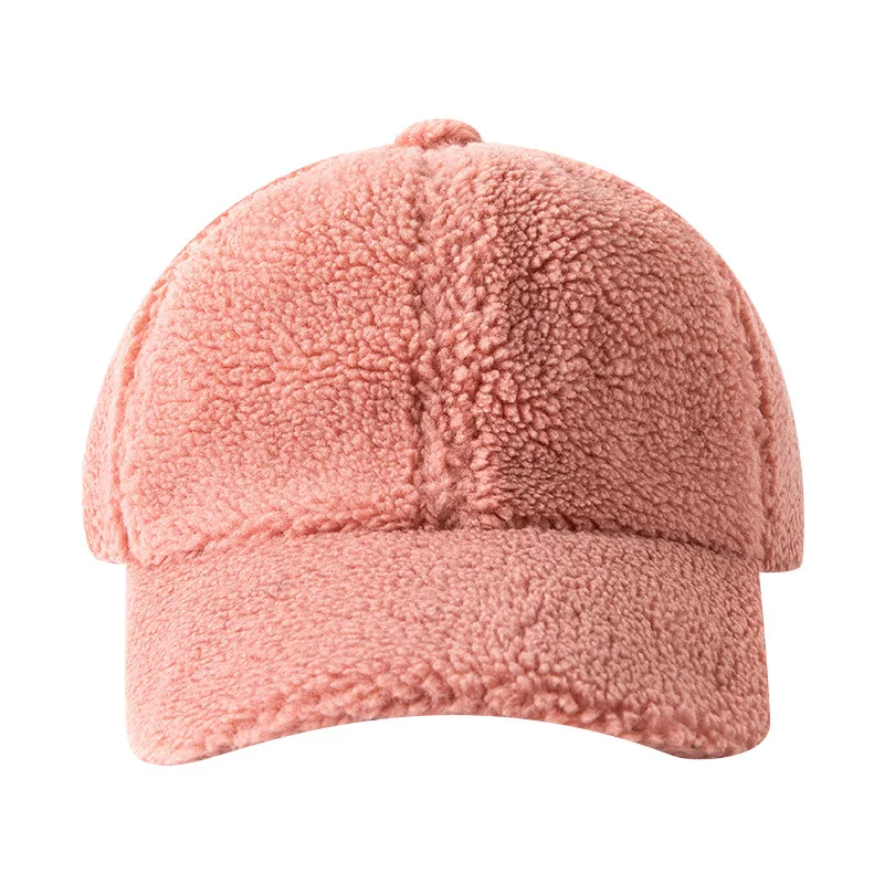 Lamb Hair Hat Women Autumn Winter Fashion Plush Duck Cap Thick Warm Cotton Outdoor Baseball Beautiful Cap Sports Party