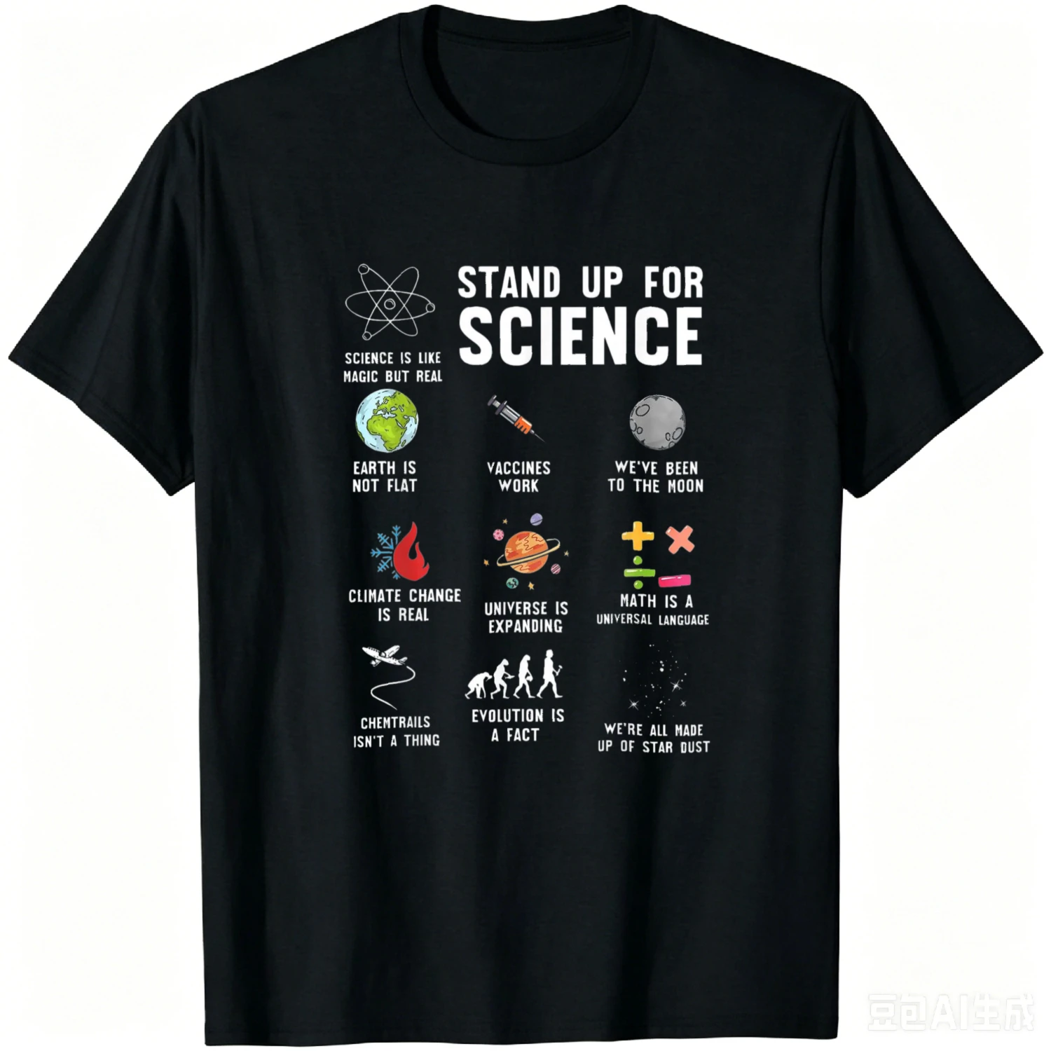 Stand Up for Science - Science - Climate Change T-Shirt Unisex Summer Streetwear Tops Cotton Mens Clothing Camiseta Hombre