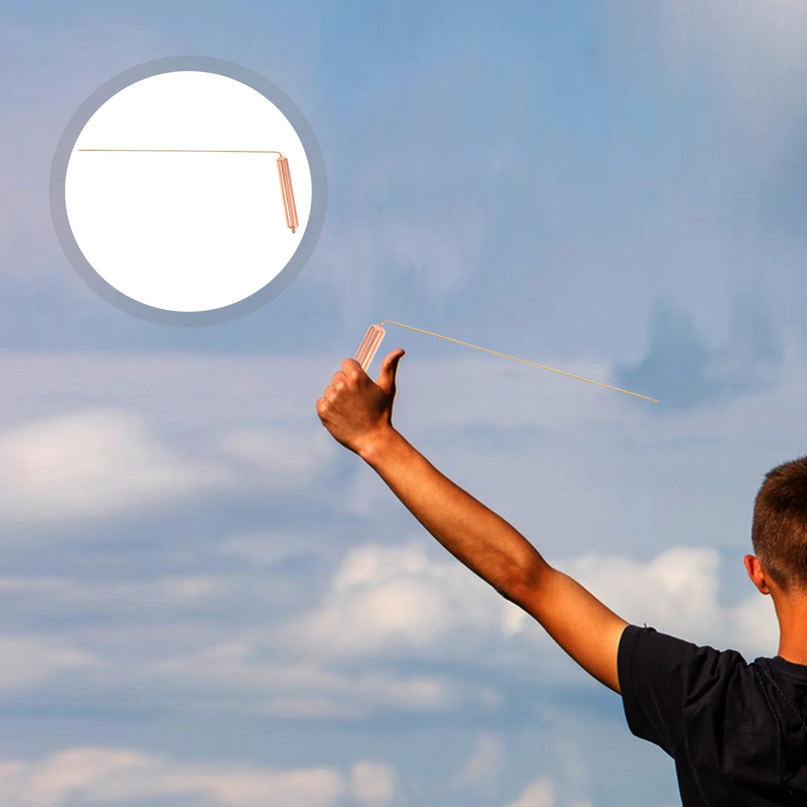 

2Pcs Pure Copper Dowsing Rods Portable Lightweight Multifunctional Spirit Rods Treasure Detection Supplies