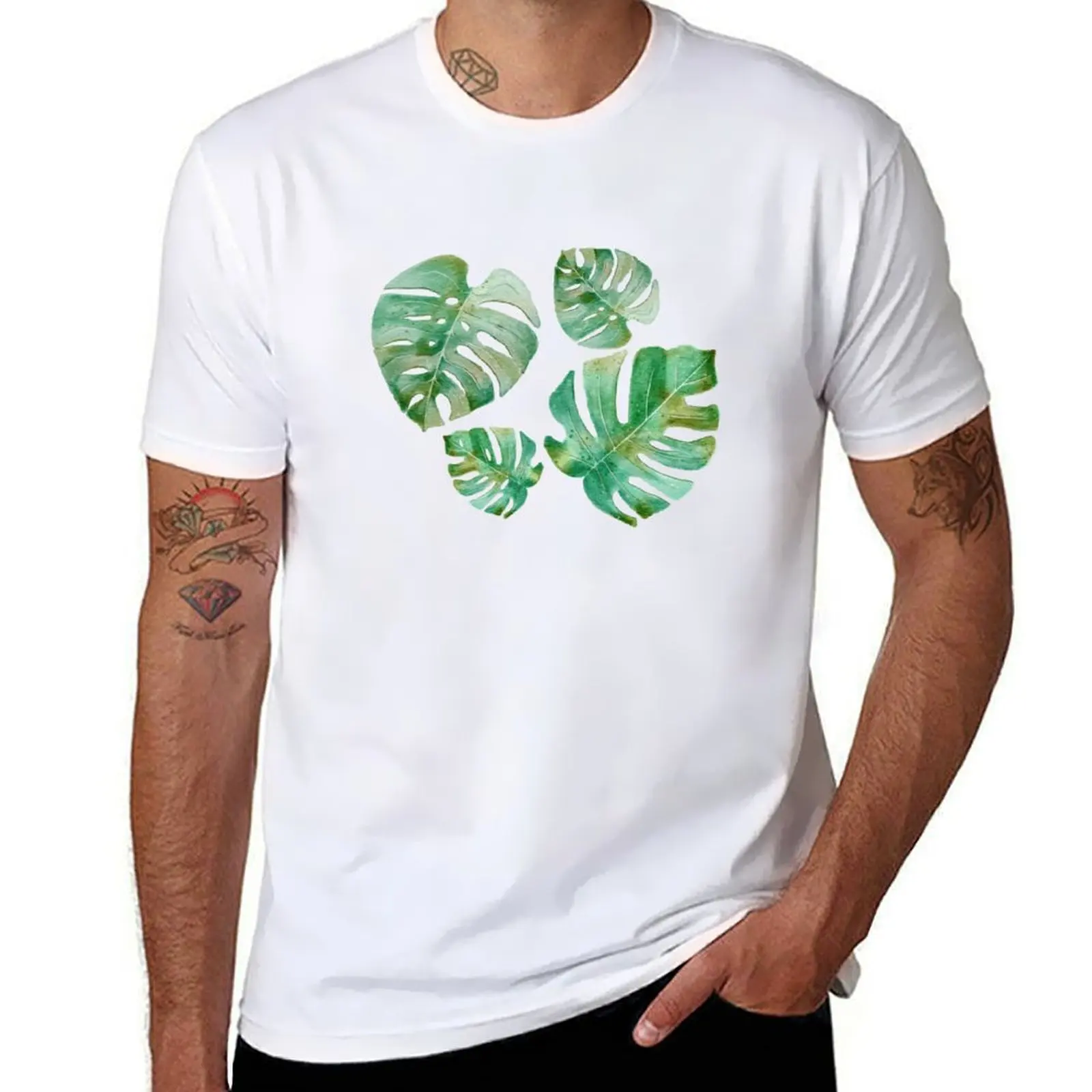 Cute leaves, monstera T-Shirt anime tshirt summer tops fruit of the loom mens t shirts