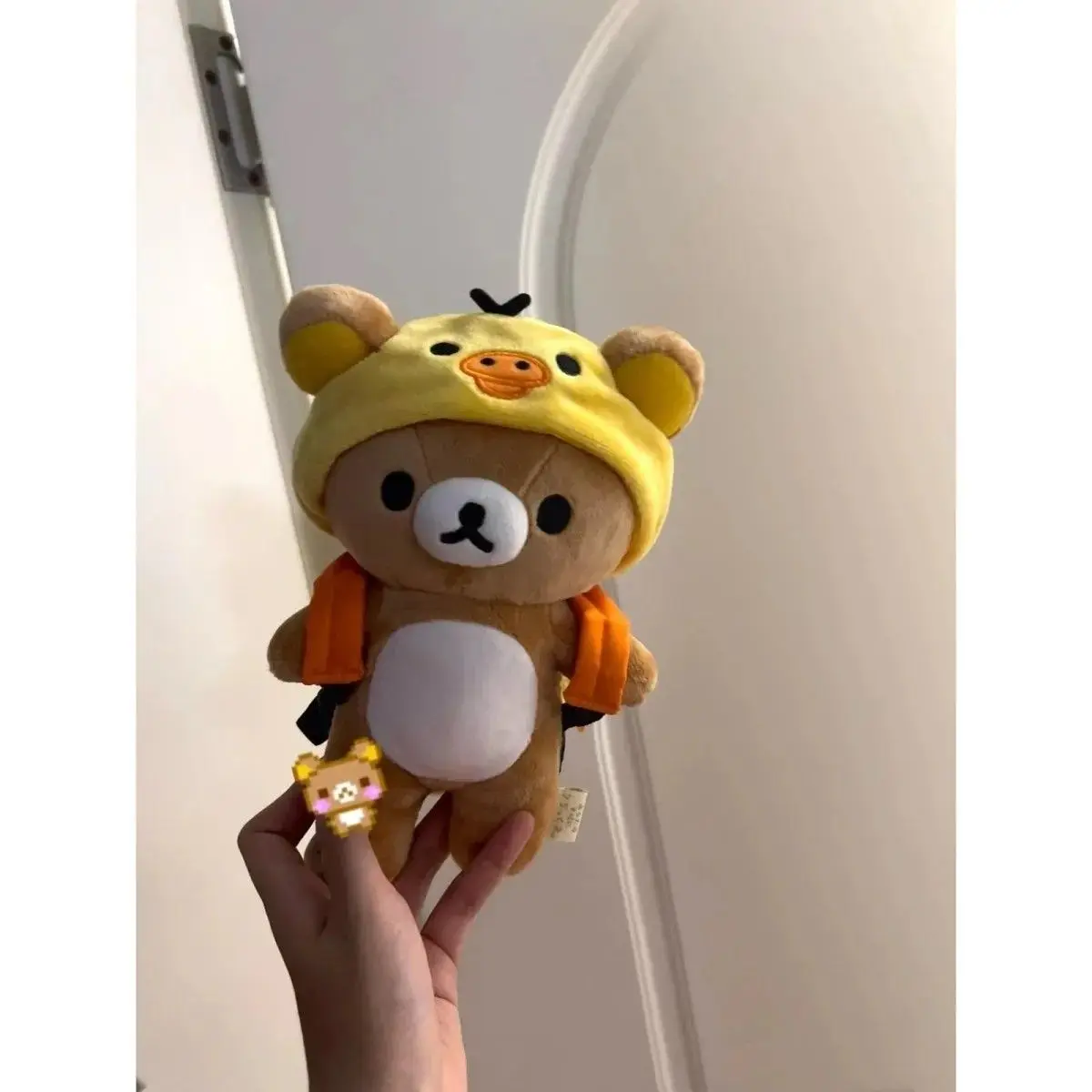 Kawaii Rilakkuma Dress Up Doll Anime Cartoon Cute Plush Doll 10cm Rilakkuma Chick Backpack Dress Up Replacement Girl's Gift Toys