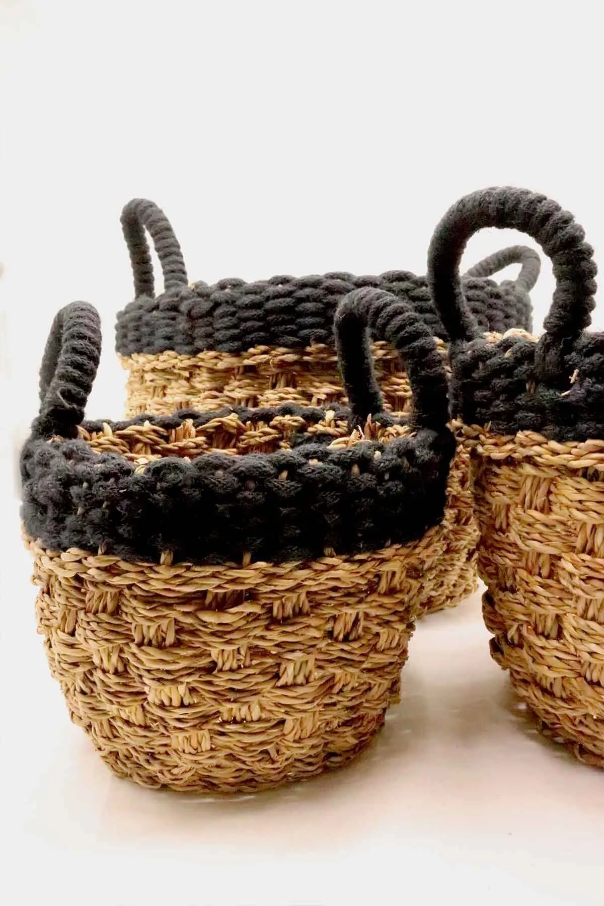 

Decorative Wicker Basket 3 PCs Kitchen Storage and Organization Bread Fruit Bag Home Appliances