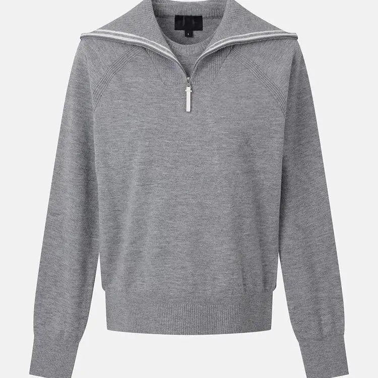 Ladies Turn‑Collar Zip Golf Knit Jacket Autumn New Thin Soft Comfort Fabric Casual Outdoor Golf Outerwear Top