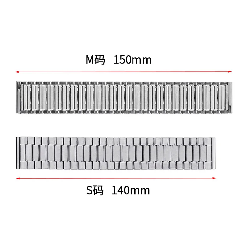 22mm Elastic Stainless Steel Watch Strap Metal Wristband Replacement for Women Men Universal Watch Bracelet Accessories