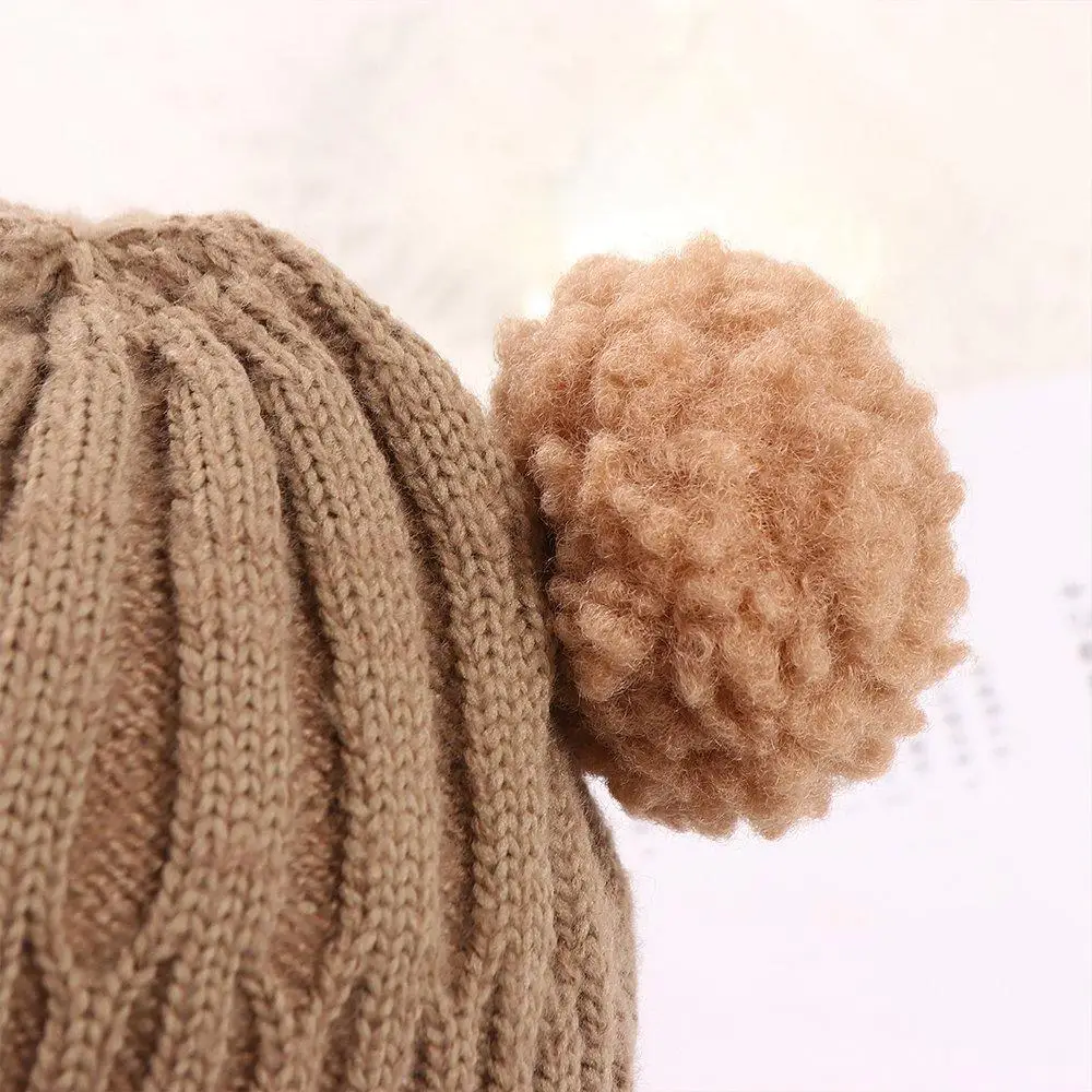 Winter Baby Beanie Cap Cartoon Bear Ear Protection Knitted Hat for Toddler Boys Girls Cute Korean Warm Kids Crochet Hats