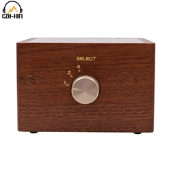 3 Ways 4 Ways Audio Signal Sources Selector Changer EIZZ Signal Selector Solid Wood Chassis 24K Gold Plated RCA Jacks WBT Solder