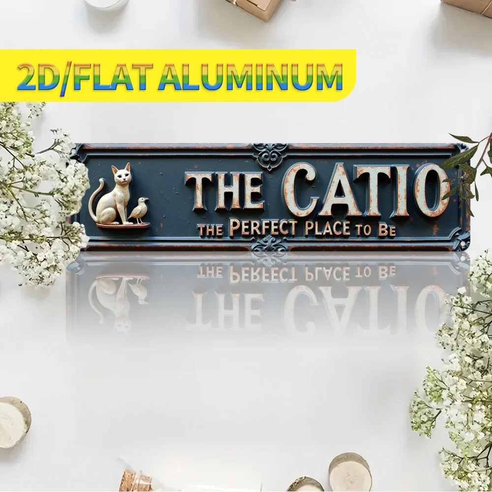 2D Flat, 1pc Vintage Cat Lover Metal Wall Sign 