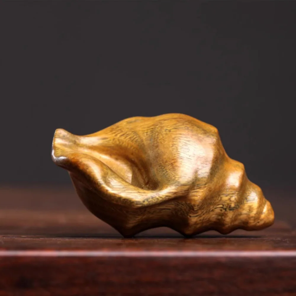 JW171- 6 CM Beautiful Conch Green Sandalwood Sculpture Mascot Figurine Decoration Craft Gift Miniatur Ornaments