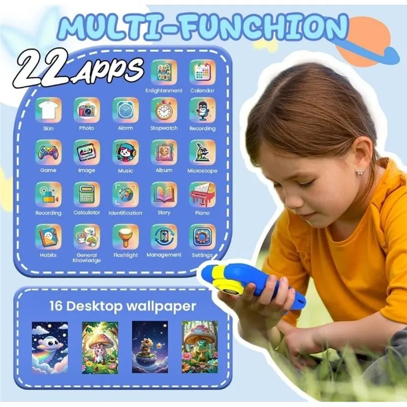 WCS-For Kids For 3-12 Boys Girls 2-In-1 Camera Microscope ,1200X Magnification Flip Photo Lens For Kids Cameras